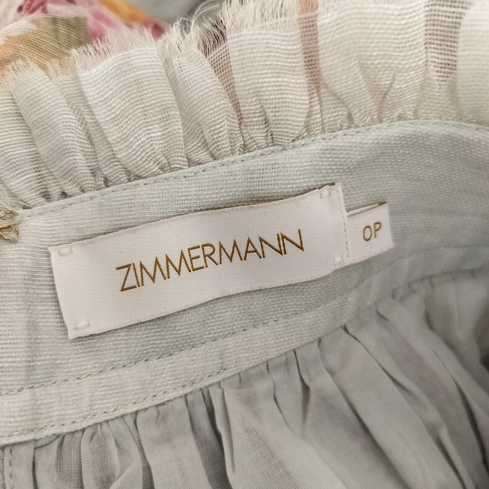 Zimmermann Wonderland Floral Mini Skirt Colorful Linen Silk - Picture 13 of 14